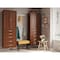 John Louis Home Solid Wood 12in. Deep 5 Drawer and Solid Wood  Door Storage Tower Chestnut JLH-412SH-CH-SD - alternate 2